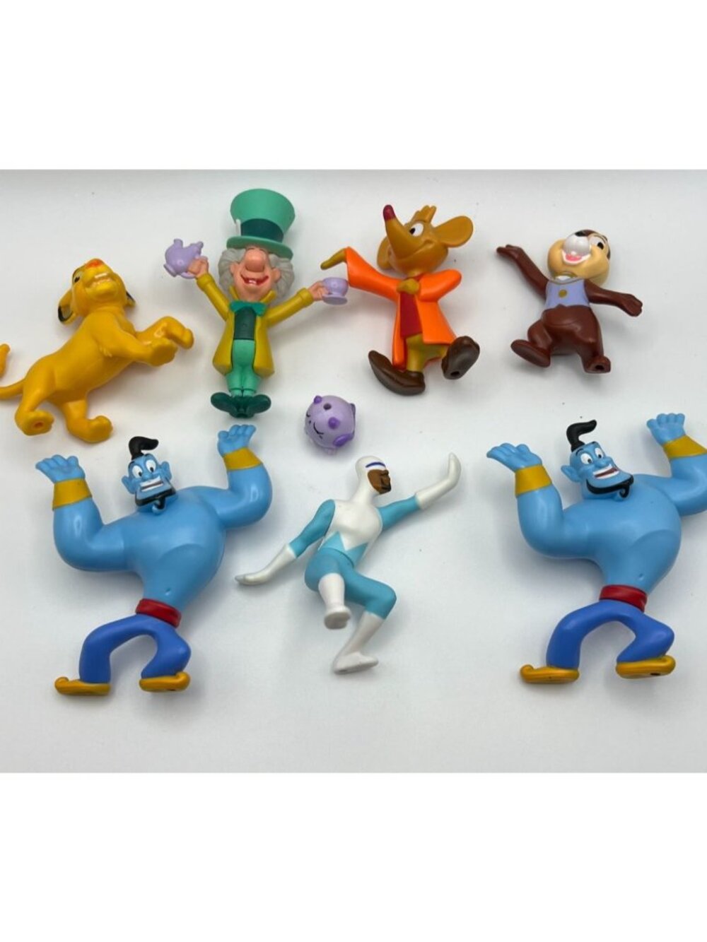 Disney Characters Figurines Lot - Genie Simba Mad Hatter Chip & Dale Frozone Gus